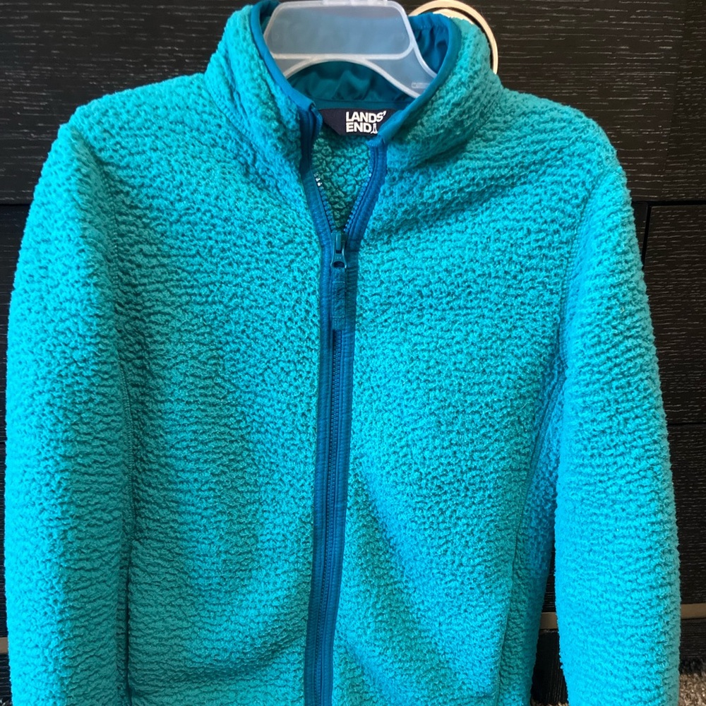 Girls M (10-12) Lands End Fleece Full Zip Jacket